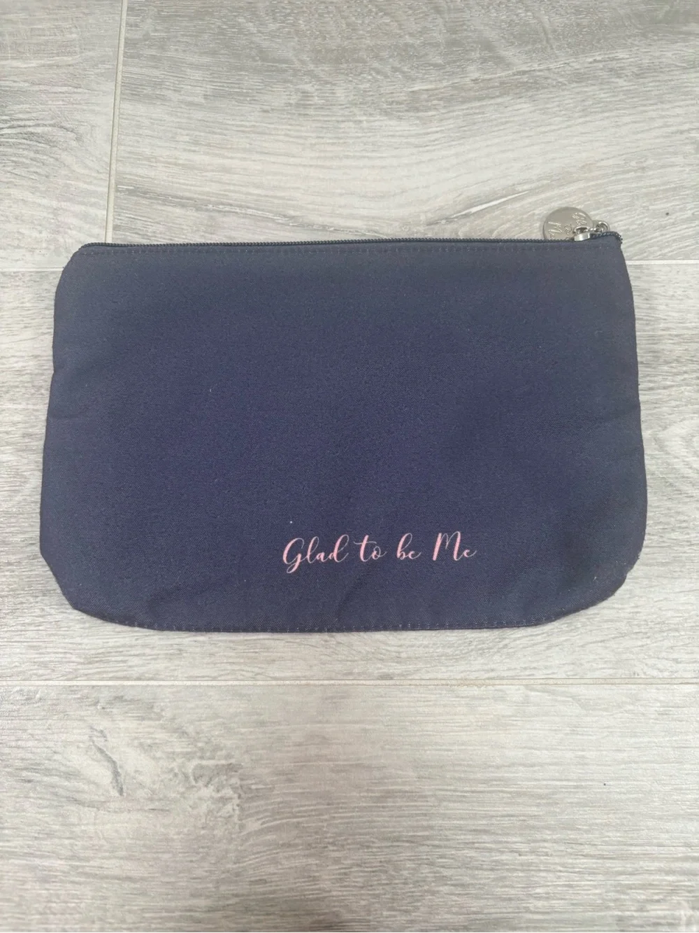 Rare Jellycat Glad To Be Me Pink Ostrich Cosmetic Makeup Bag Pouch Navy
